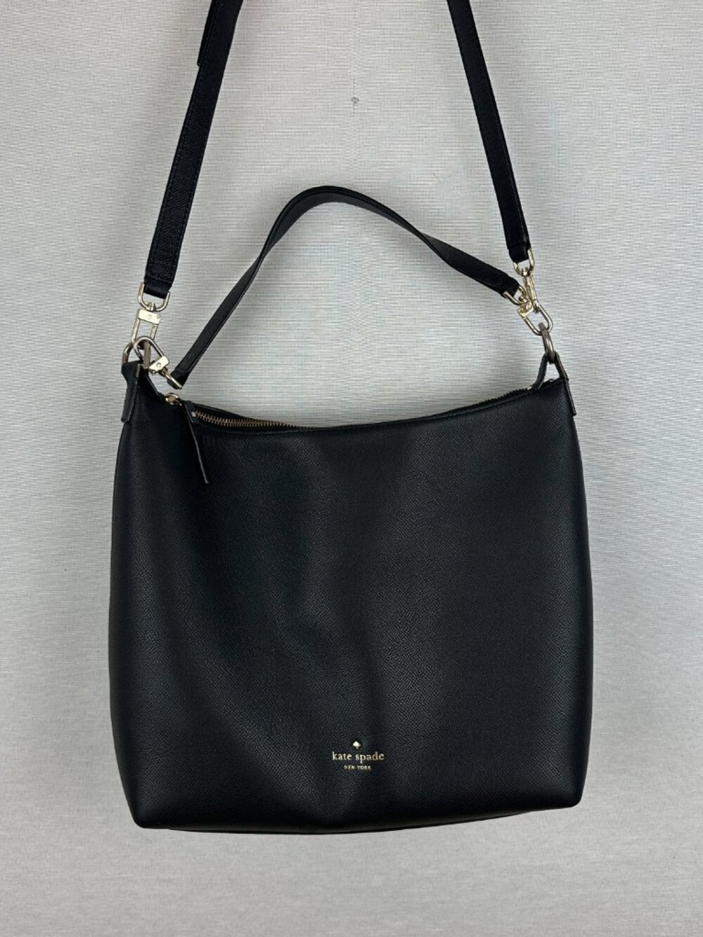 KATE SPADE NEW YORK GREENE STREET KAIA PEBBLED LEATHER SHOULDER BAG IN BLACK - Picture 3 of 12